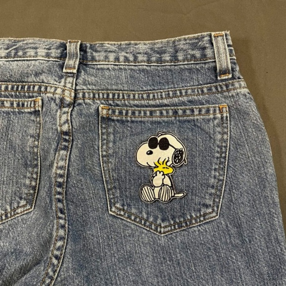 Vintage Limited Too Snoopy Joe Cool Flare Jeans Girls Size 3 JR Medium Wash - Picture 3 of 7